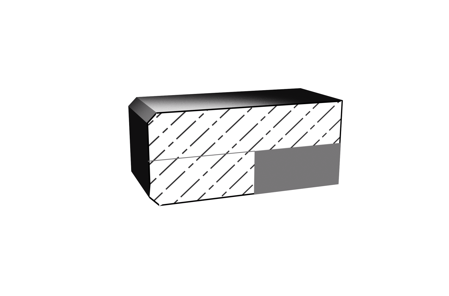 Sample Edge - 40mm (20+20) Chamfered Profile