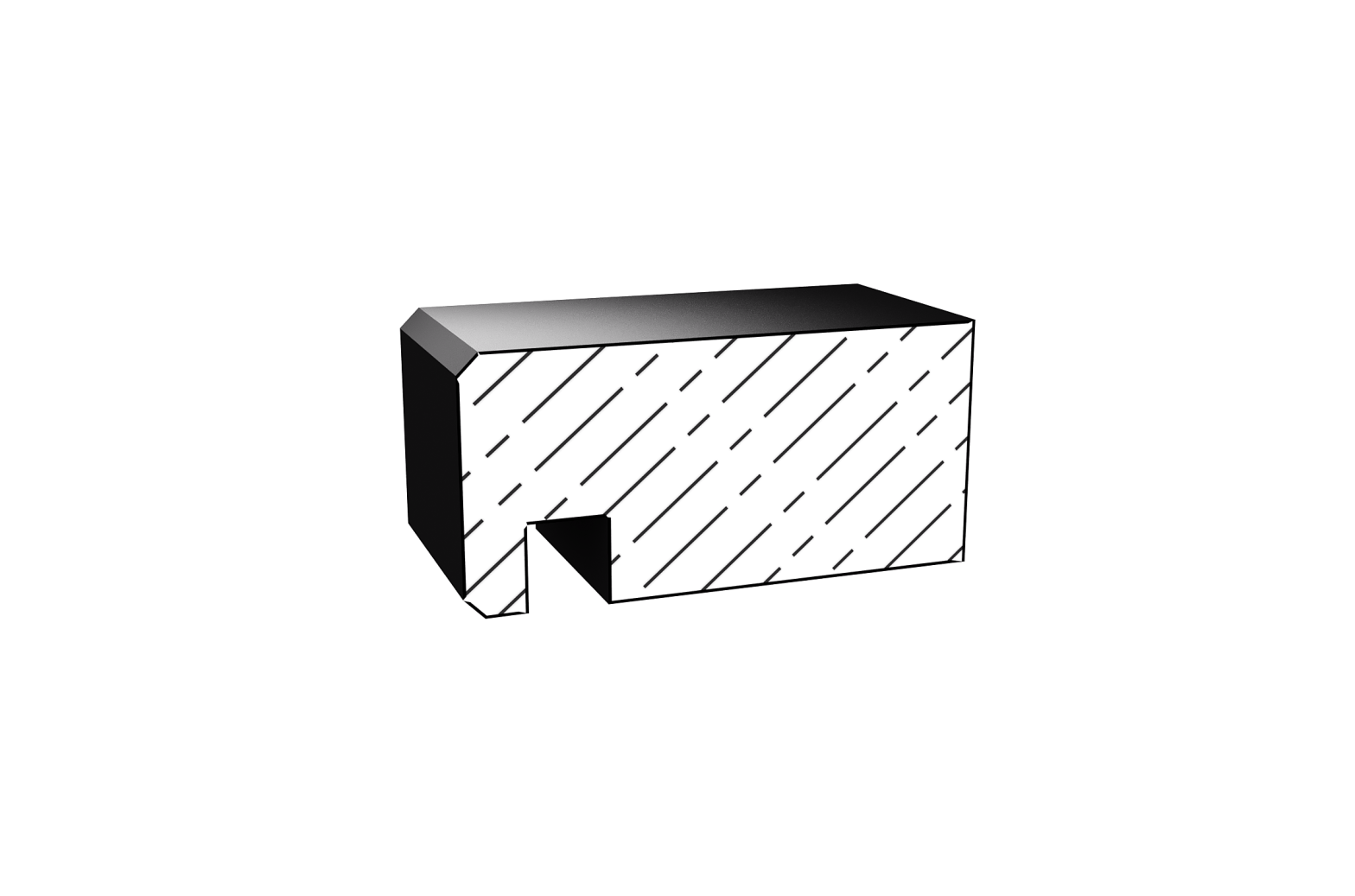 Sample Edge - Chamfered + LED Groove Profile