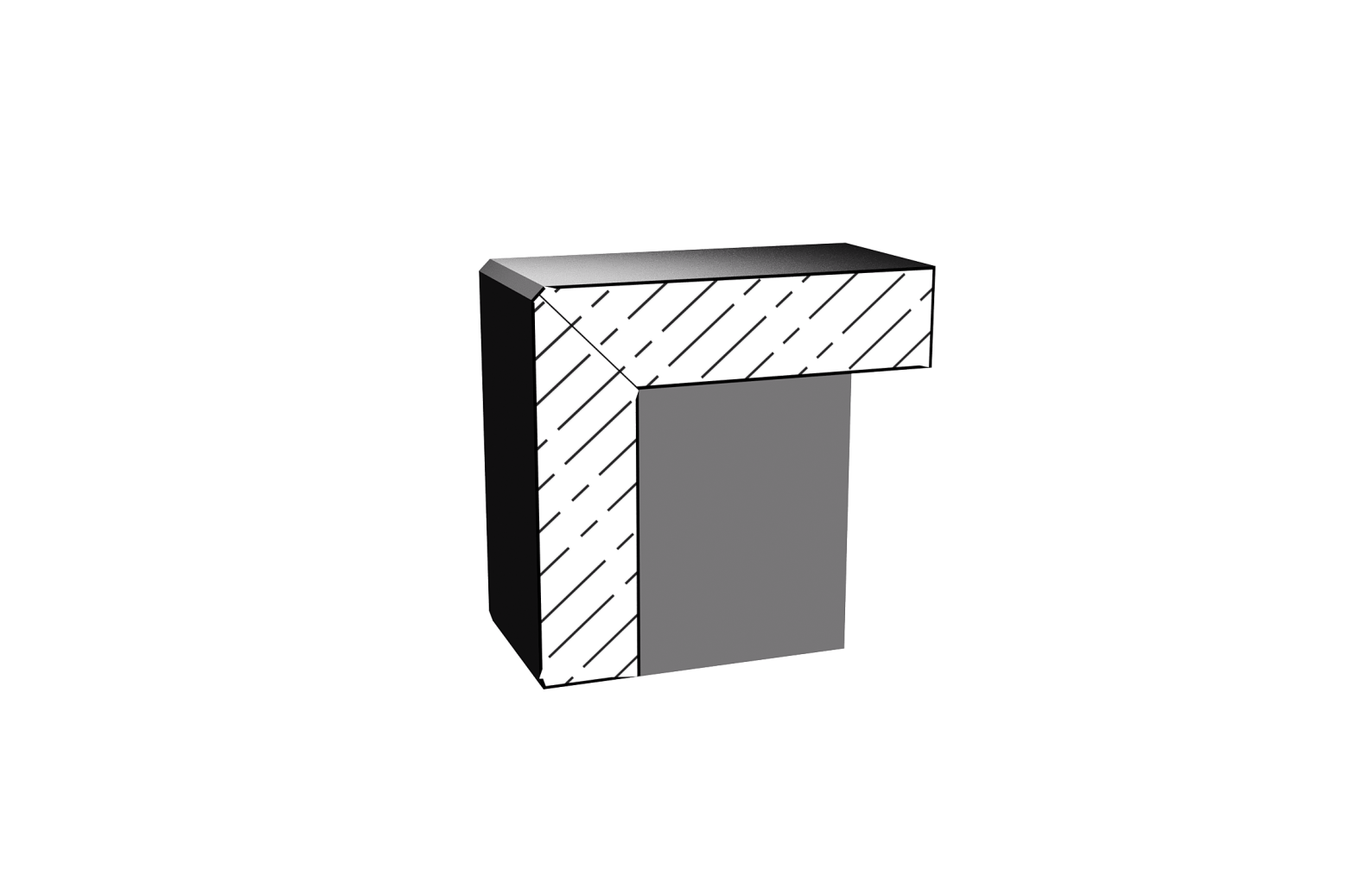 Sample Edge - Mitred 60mm+Profile