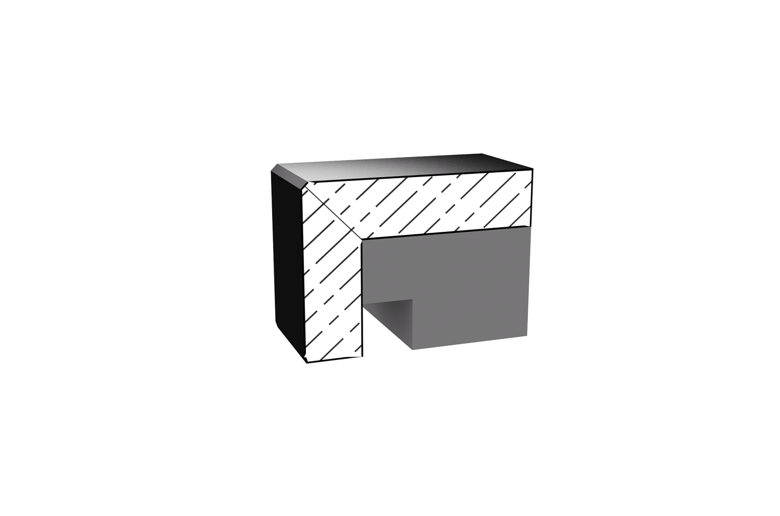 Sample Edge - Mitred + LED Groove Profile